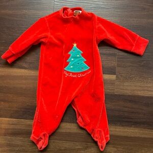 Vintage Neiman Marcus Vibrant Red Baby pajamas